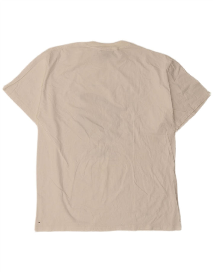 T-shirt grafica da uomo vintage Top XL in cotone bianco