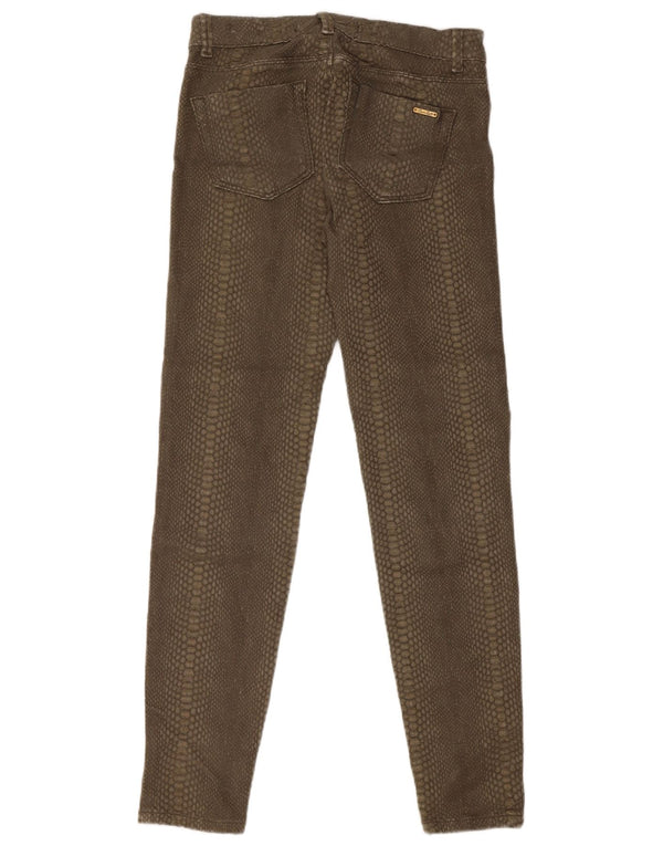 Pantaloni casual Trafaluc da donna Zara EU 36 XS W26 L30 Cachi stampa animalier