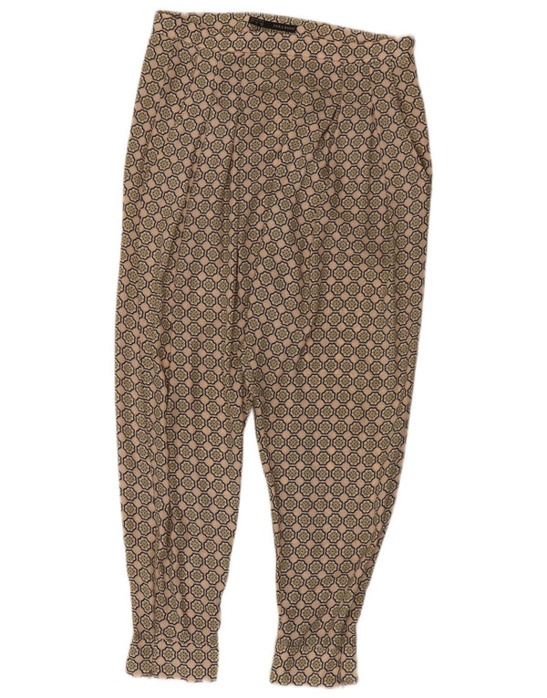 Pantaloni corti con pegging da donna Zara Joggers piccoli W26 L23 Beige floreale