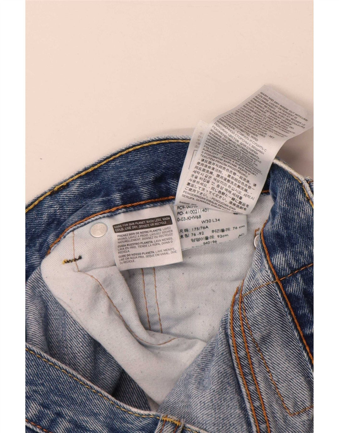 Levi's Uomo 505 Jeans dritti W30 L34 Cotone Blu