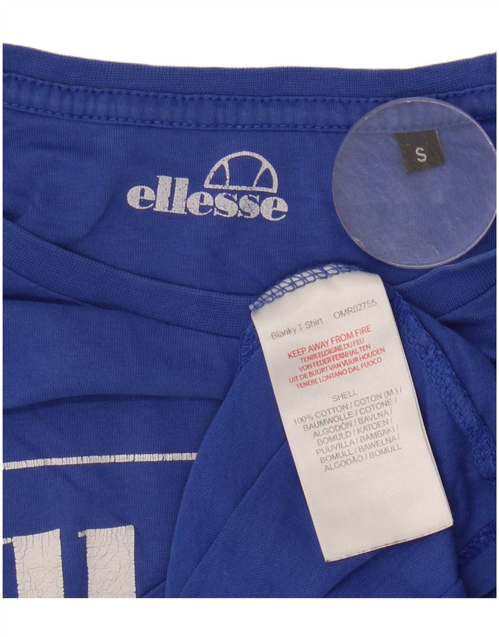 ELLESSE T-shirt grafica da uomo Top piccola in cotone blu