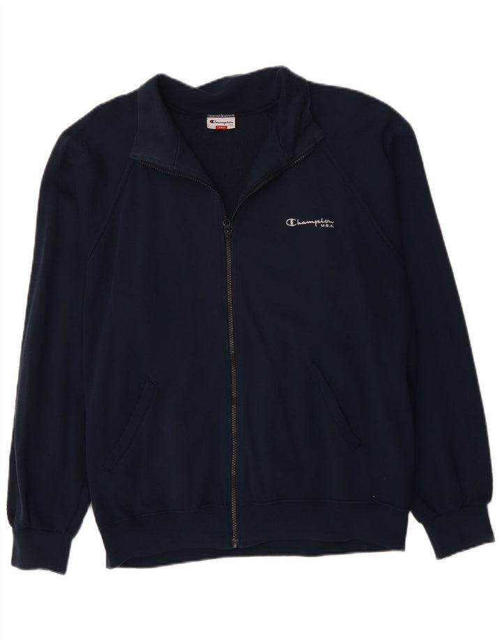 CHAMPION Giacca da tuta grafica da uomo grande color block blu navy