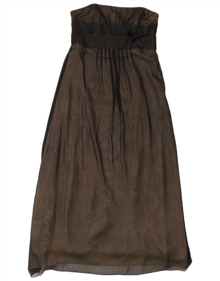 Abito senza spalline da donna Monsoon UK 14 Grande seta nera