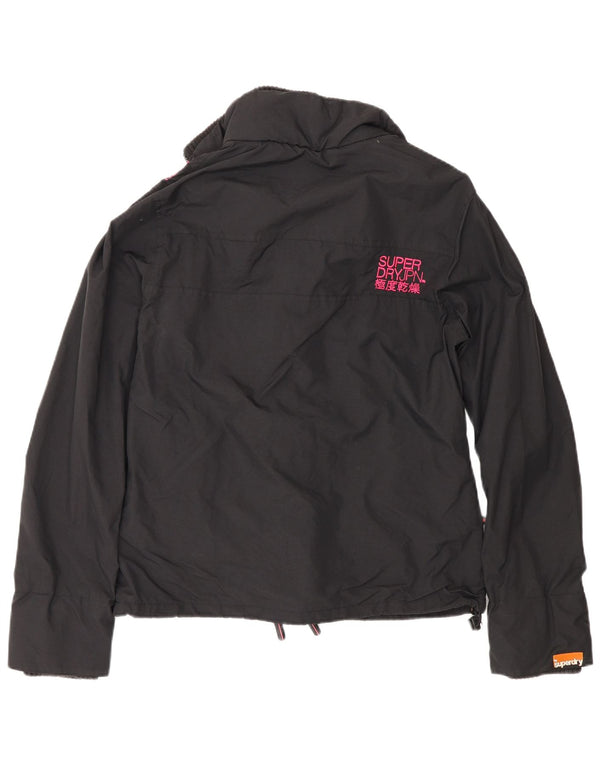 Giacca a vento da donna con vestibilità regolare Superdry UK 16 Large in nylon nero