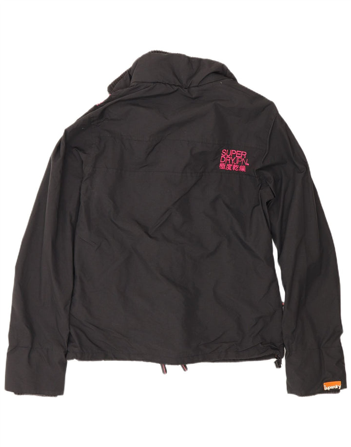 Giacca a vento da donna con vestibilità regolare Superdry UK 16 Large in nylon nero