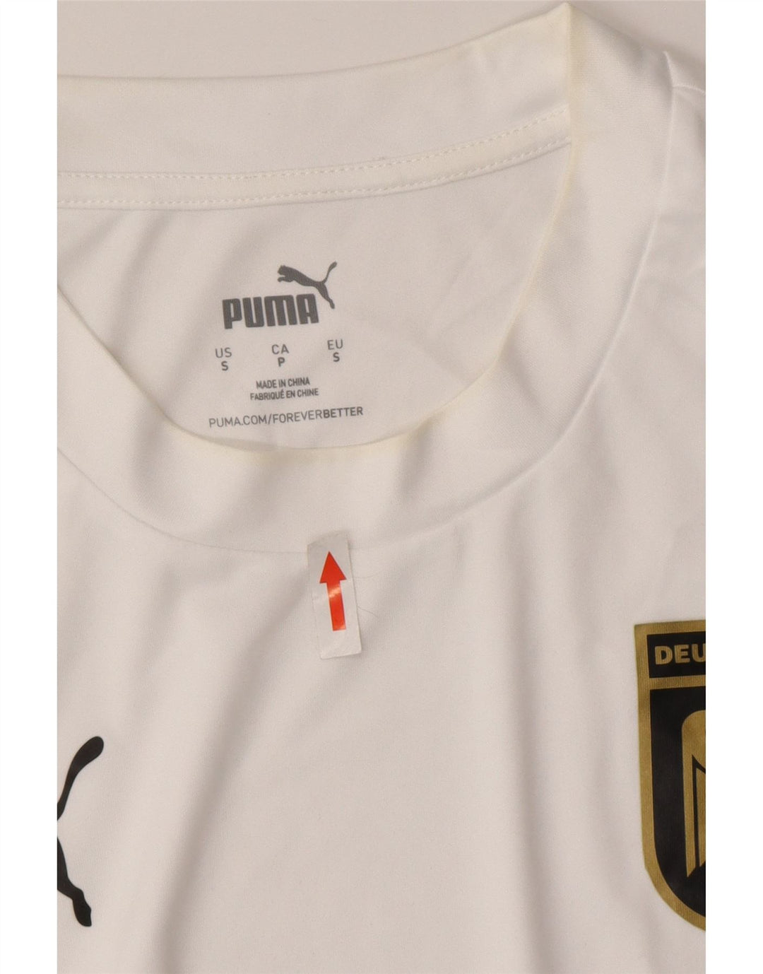 Puma T-shirt grafica da uomo Deutshland Top in poliestere a righe bianche piccole