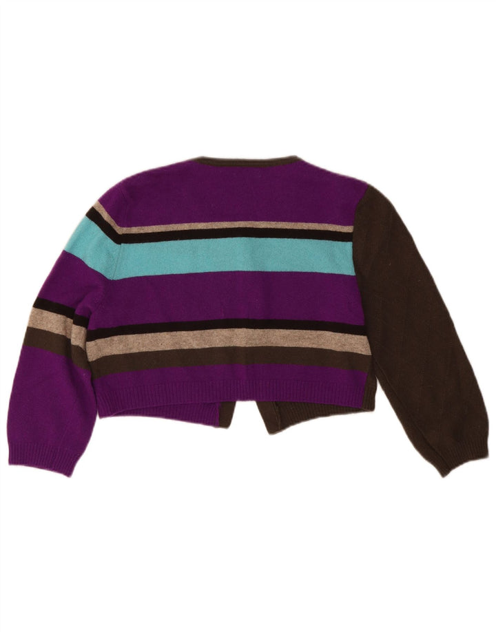 Maglione cardigan con maniche a 3/4 da donna Benetton UK 12 medio multicolore