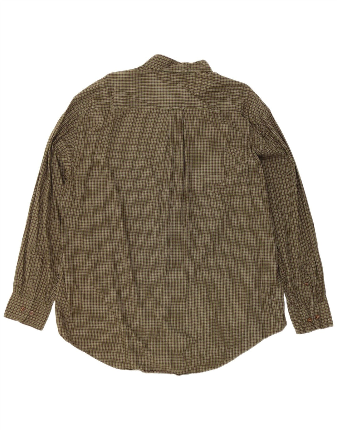 Camicia da uomo in flanella Nautica XL in cotone a quadri kaki