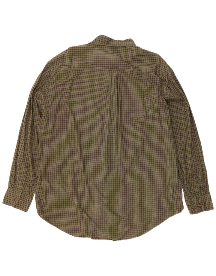 Camicia da uomo in flanella Nautica XL in cotone a quadri kaki