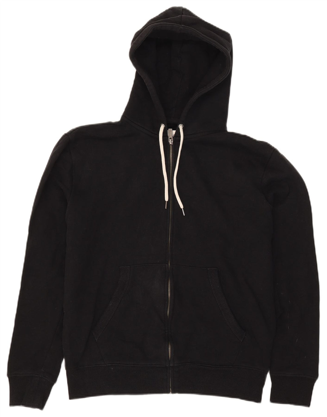 Maglione con cappuccio e zip da uomo Marks & Spencer in cotone nero medio
