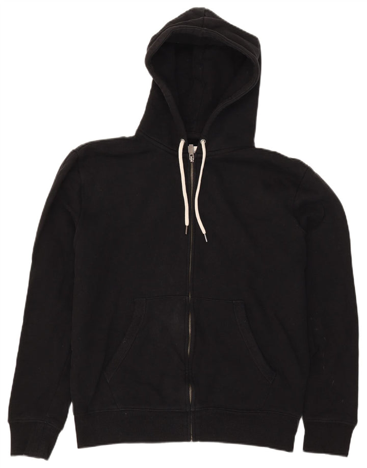 Maglione con cappuccio e zip da uomo Marks & Spencer in cotone nero medio