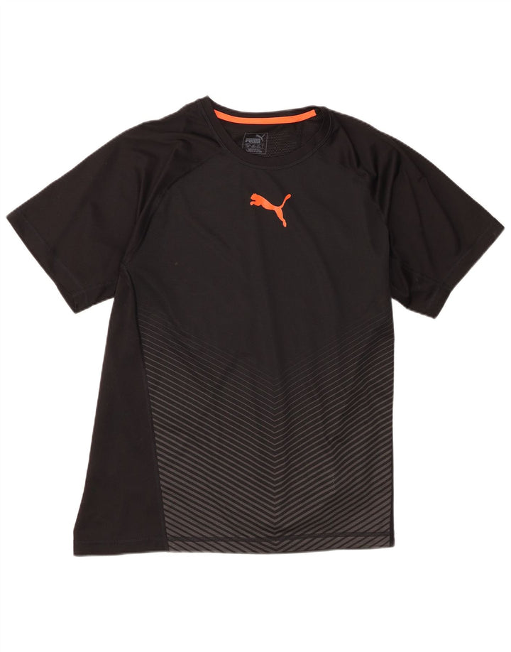 T-shirt da uomo Puma Top Large in poliestere color block nero