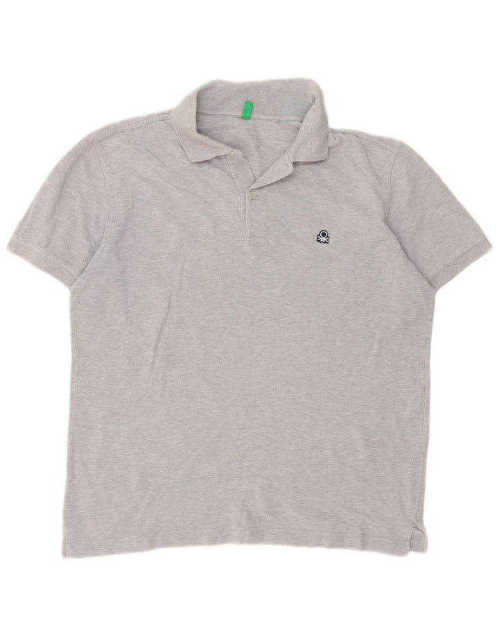 Polo Benetton Uomo Grigio Medio Flecked