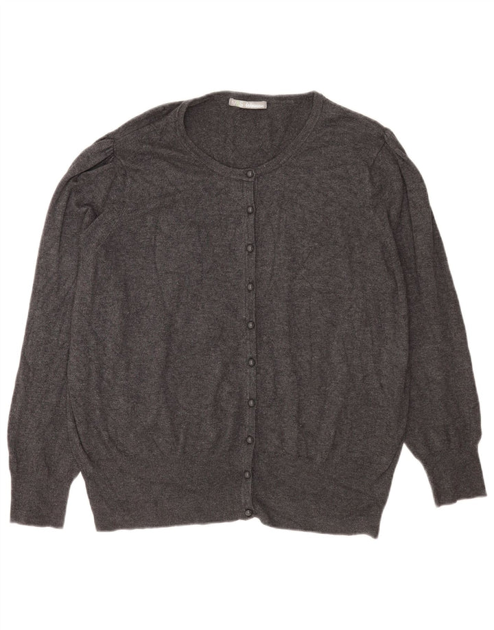 Maglione cardigan da donna Marks & Spencer UK 22 3XL Viscosa grigia