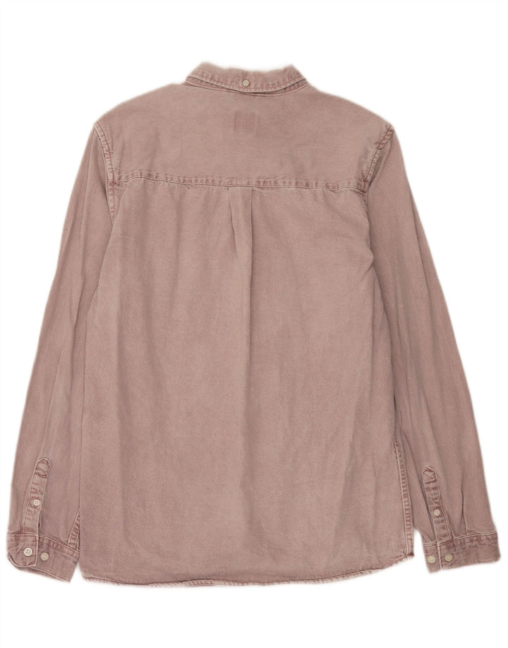 Camicia di jeans da uomo Zara in cotone viola medio