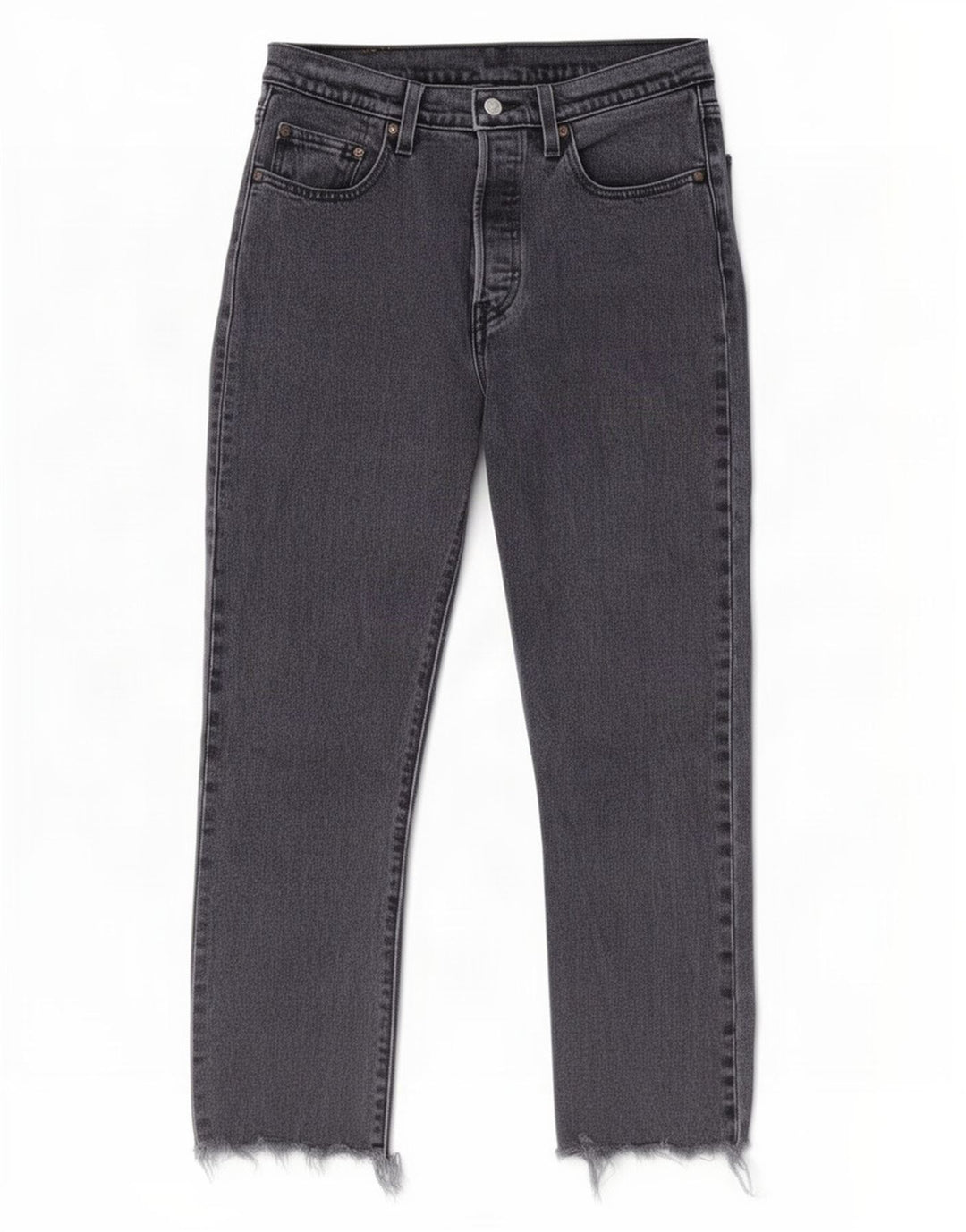 Levi's Donna 501 Crop Jeans dritti W27 L26 Cotone grigio