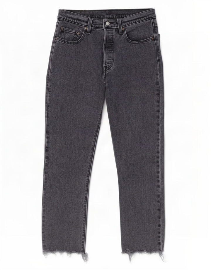 Levi's Donna 501 Crop Jeans dritti W27 L26 Cotone grigio
