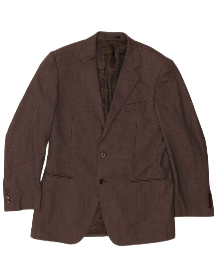 Giacca blazer a 2 bottoni da uomo Marks & Spencer UK 40 Lana screziata marrone medio