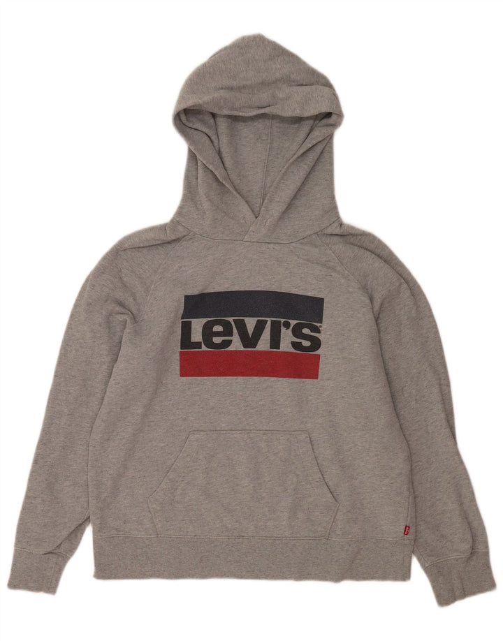 Maglione con cappuccio grafico da uomo Levi's in cotone grigio medio