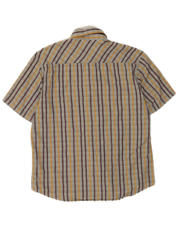 Camicia a maniche corte da uomo Quiksilver XL in cotone a righe grigie
