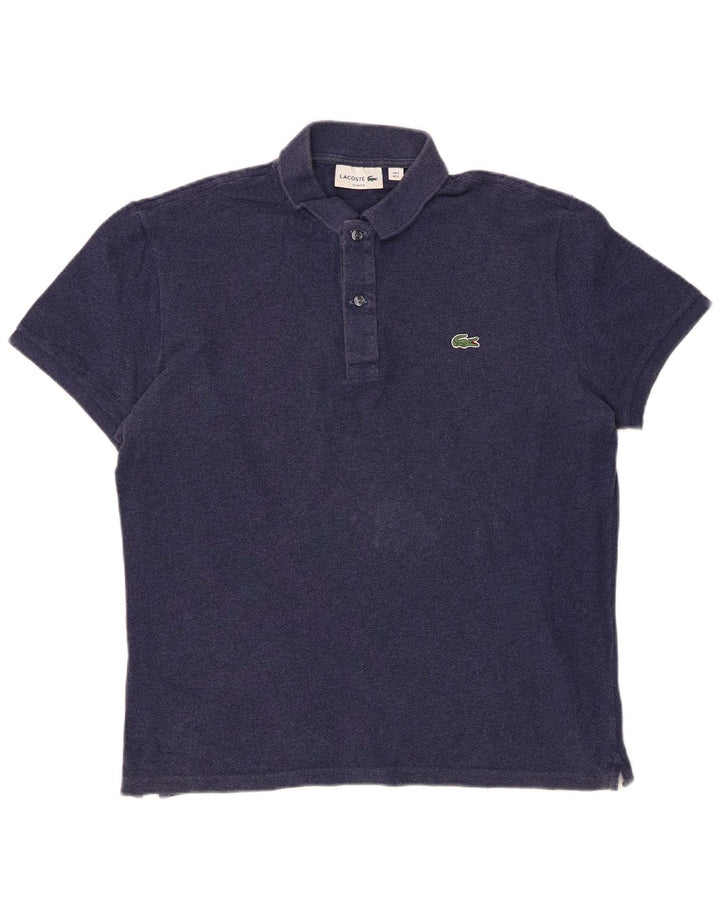 Polo LACOSTE da uomo slim fit taglia 5 grande in cotone blu navy