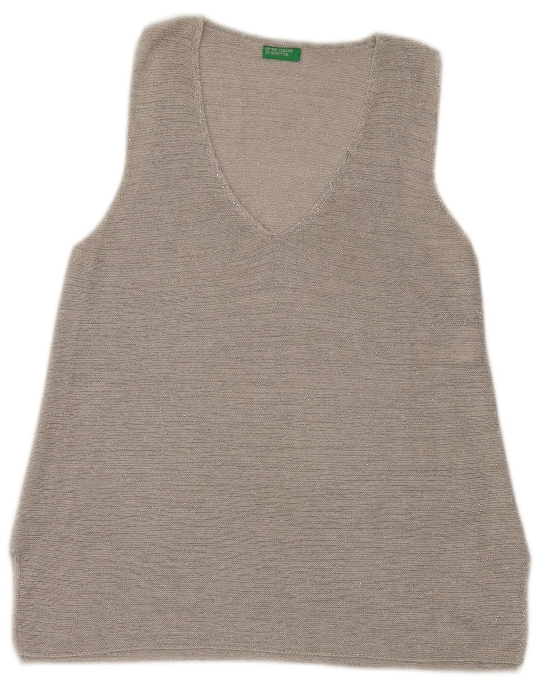 Canotta da donna Benetton UK 14 grande cotone grigio
