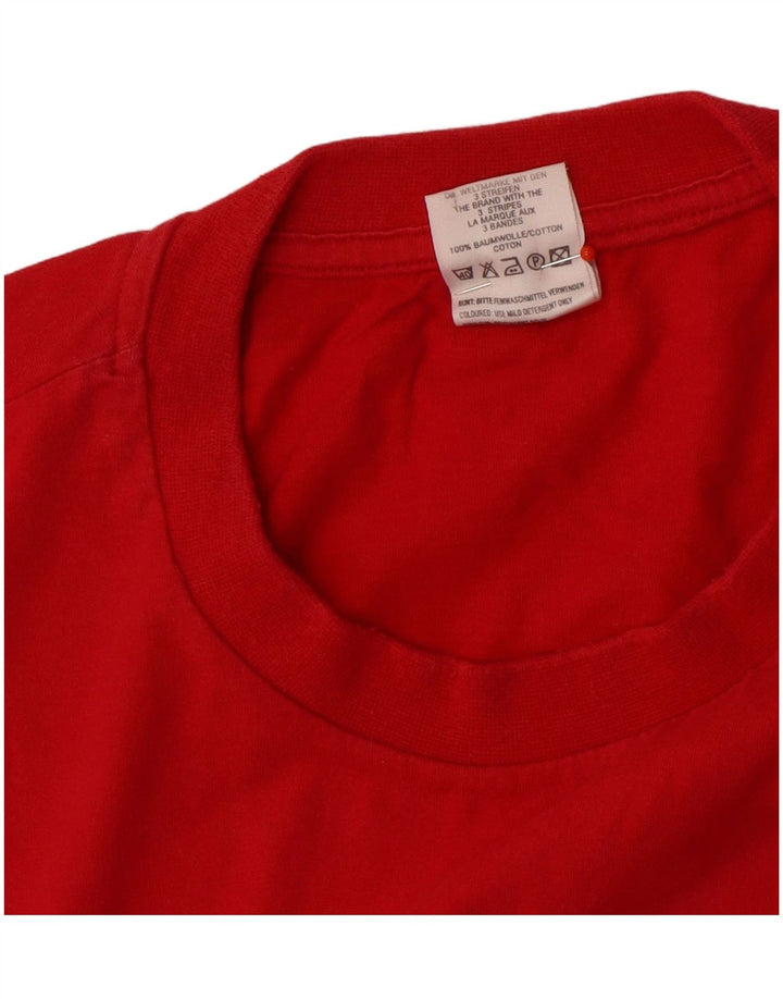 T-shirt grafica da uomo Adidas Top grande in cotone rosso