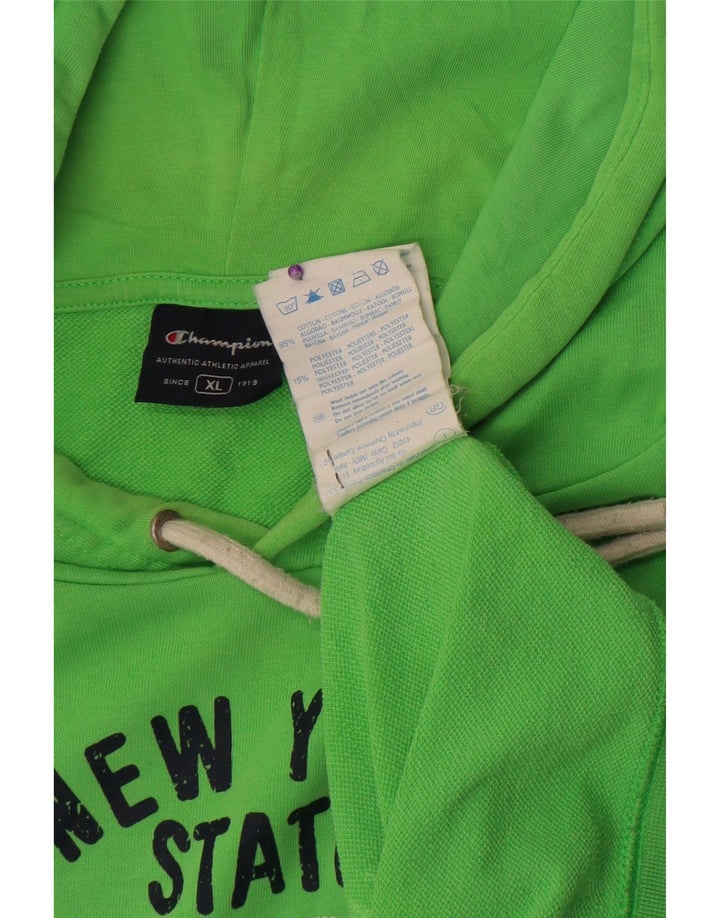 Felpa con cappuccio grafica da uomo Champion XL verde poliestere