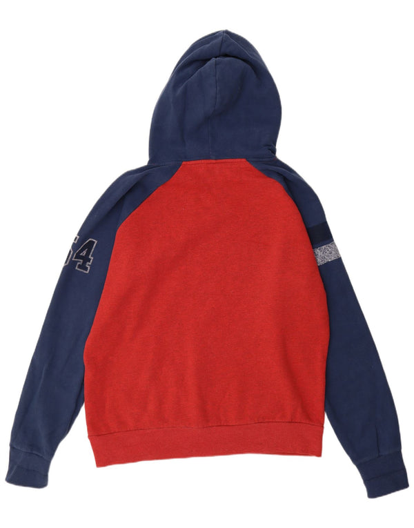 SUPERDRY Mens Graphic Hoodie Jumper 2XL Red Colourblock Cotton