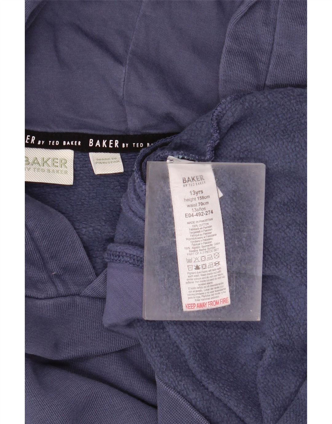 Maglione con cappuccio grafico da ragazzo Ted Baker 12-13 anni in cotone blu