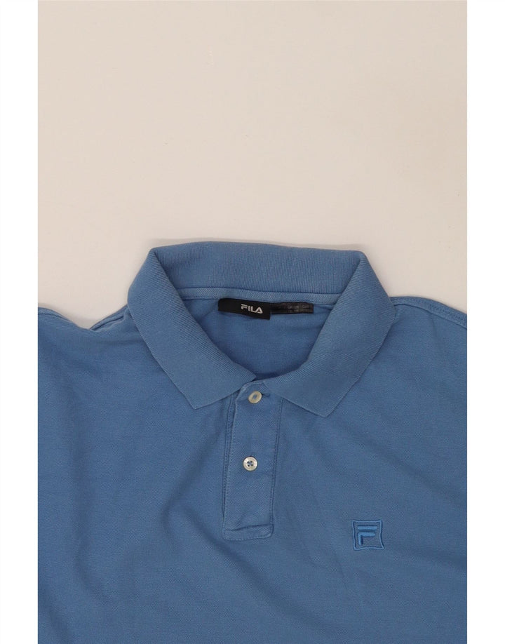 FILA Mens Polo Shirt 2XL Blue Cotton Vintage Fila and Second-Hand Fila from Messina Hembry 