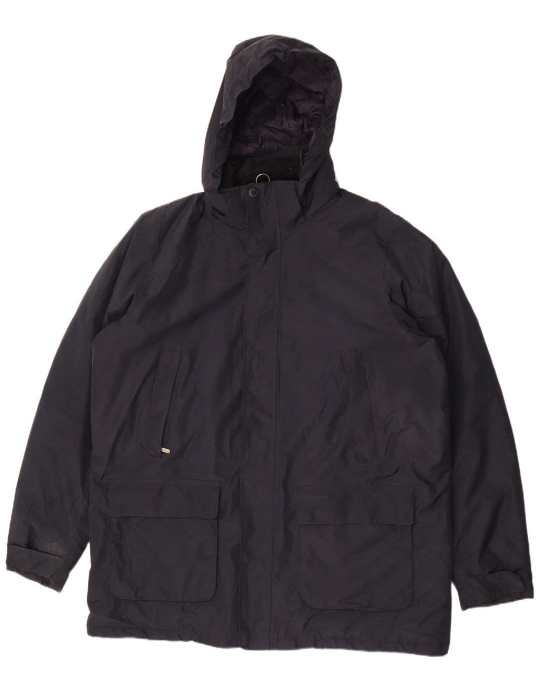 Cappotto giacca a vento con cappuccio da uomo Barbour UK 44 2XL poliestere blu navy