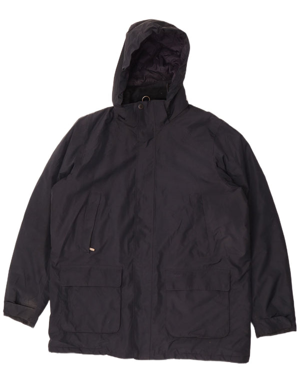 Cappotto giacca a vento con cappuccio da uomo Barbour UK 44 2XL poliestere blu navy