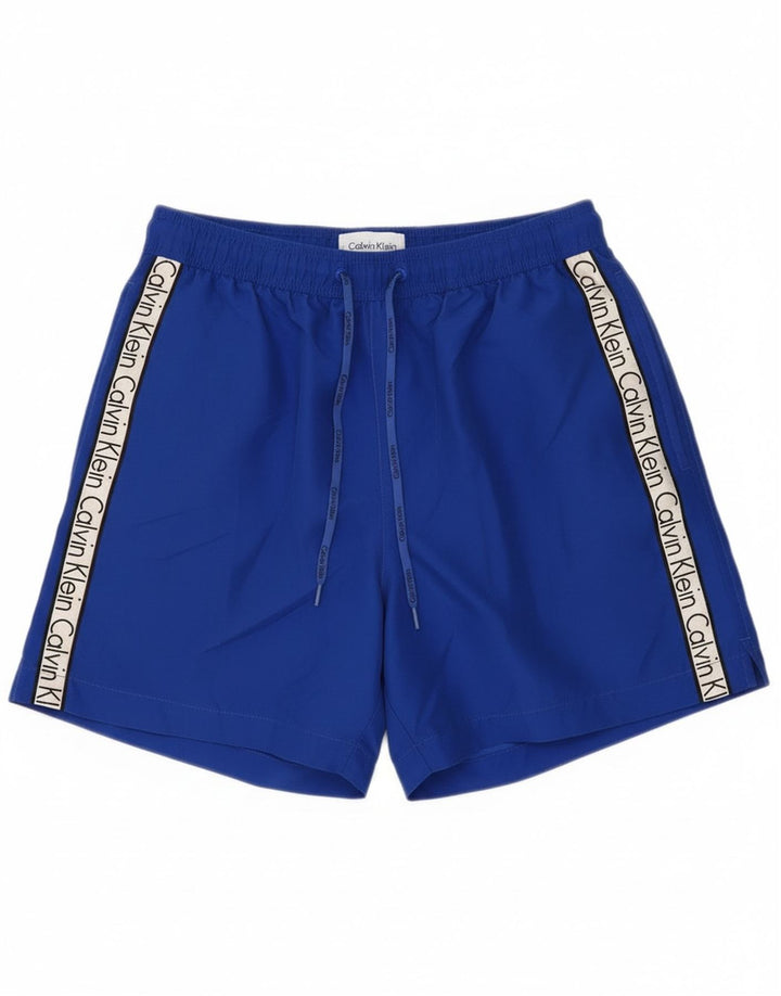 Pantaloncini da bagno grafici da donna Calvin Klein UK 12 Colorblock blu medio