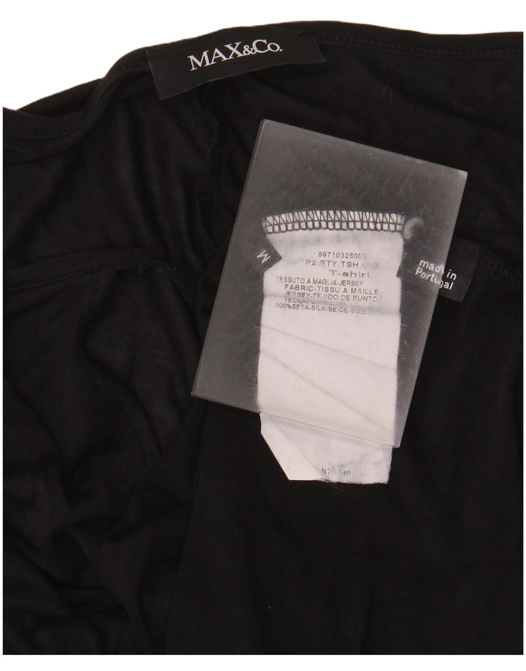 Max & Co. Top da donna manica 3/4 UK 14 seta nera media