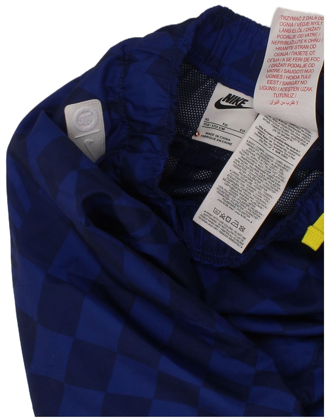 Pantaloncini sportivi grafici NIKE da ragazzo 13-14 anni XL poliestere geometrico blu