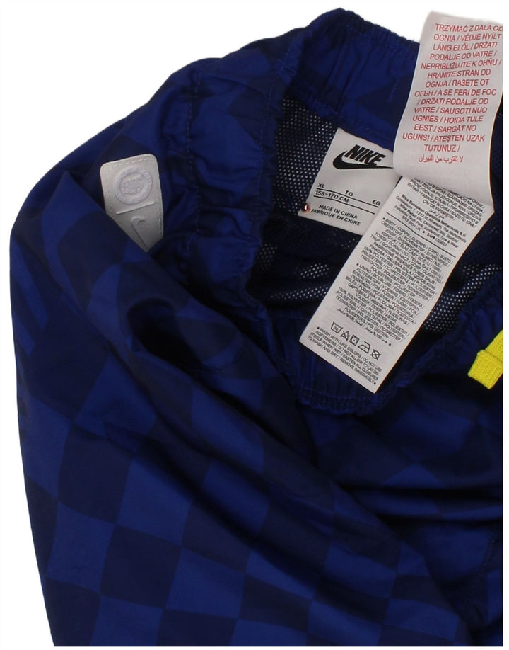 Pantaloncini sportivi grafici NIKE da ragazzo 13-14 anni XL poliestere geometrico blu