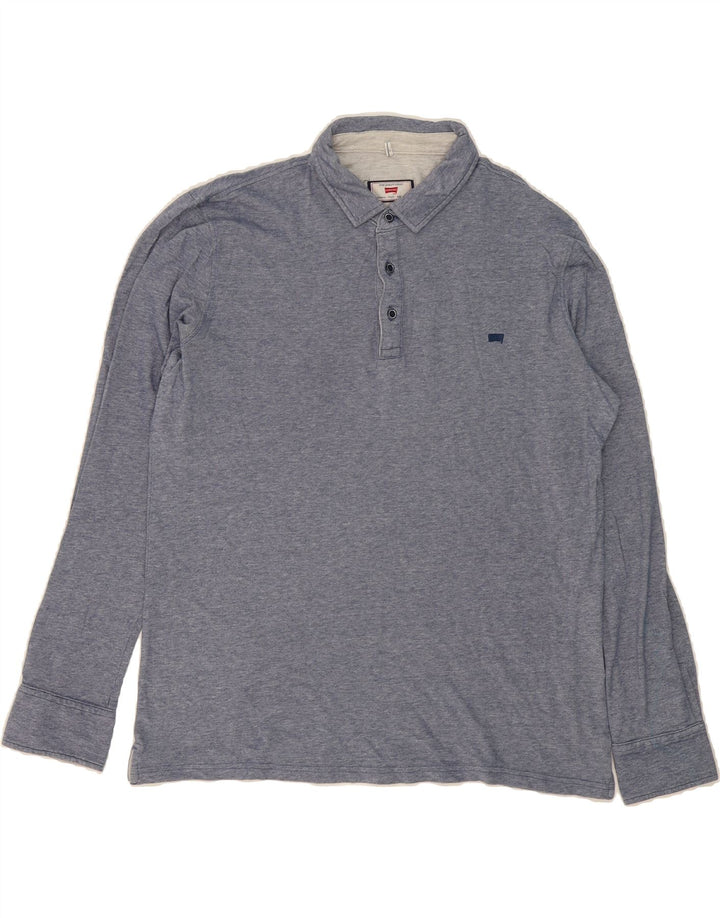 CARRERA Mens Long Sleeve Polo Shirt XL Blue Cotton Vintage Carrera and Second-Hand Carrera from Messina Hembry 
