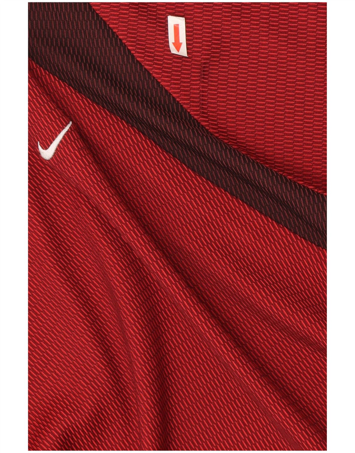 T-shirt da uomo Nike Top in poliestere color block bordeaux medio