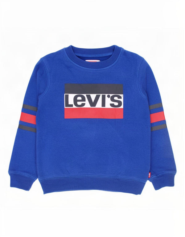 Felpa grafica per ragazzi Levi's, 3-4 anni, in cotone color block blu