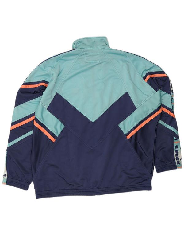 Giacca da tuta grafica da uomo Diadora UK 48 2XL Blu Colourblock