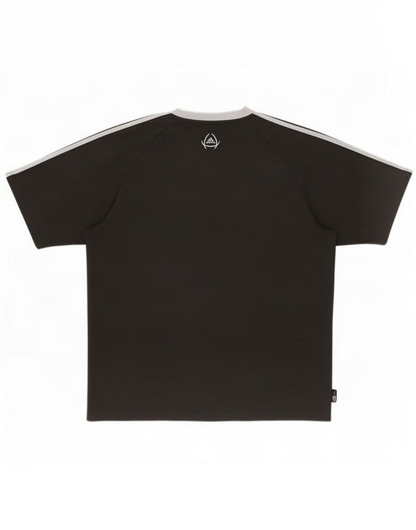 T-shirt Adidas Climalite da uomo, grande, in poliestere color block nero