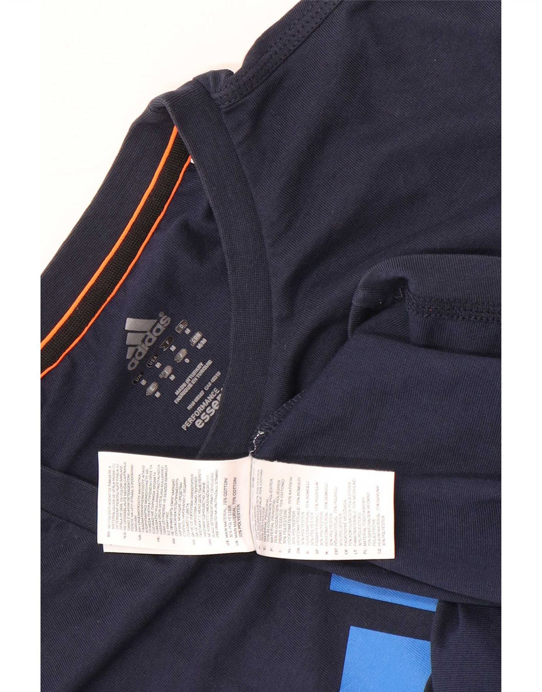 T-shirt grafica da uomo Adidas Top in cotone blu navy medio