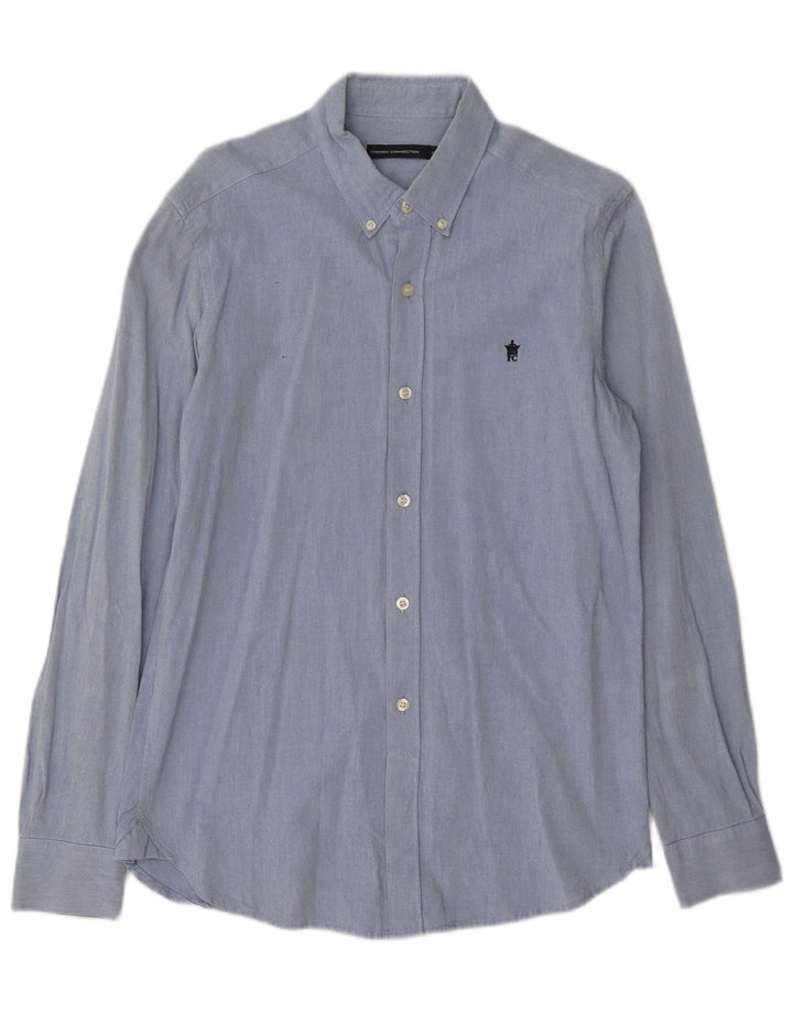 Camicia da uomo French Connection piccola in cotone blu