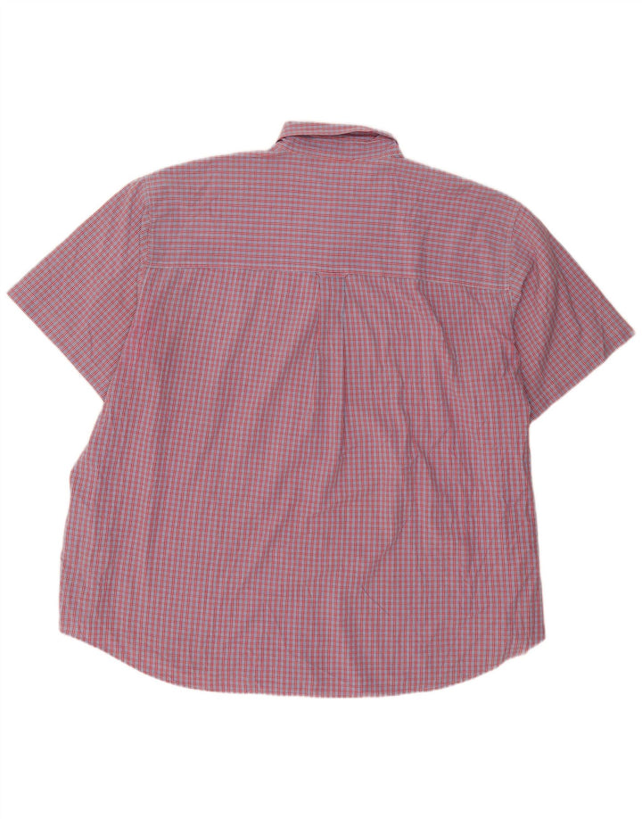 Chaps Camicia a maniche corte da uomo Easy Care 4XL Cotone a quadri rosso