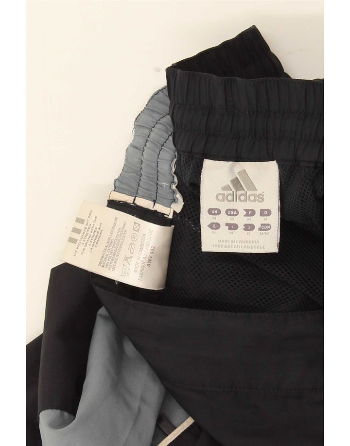 Pantaloncini sportivi regolari da uomo con grafica Adidas, poliestere color block medio nero