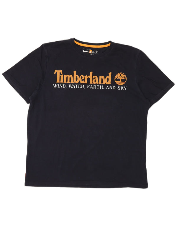 TIMBERLAND Mens Regular Fit Graphic T-Shirt Top XL Navy Blue