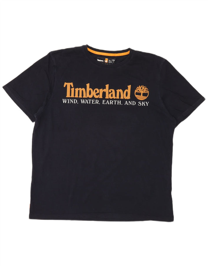 TIMBERLAND T-shirt grafica da uomo vestibilità regolare Top XL Blu navy