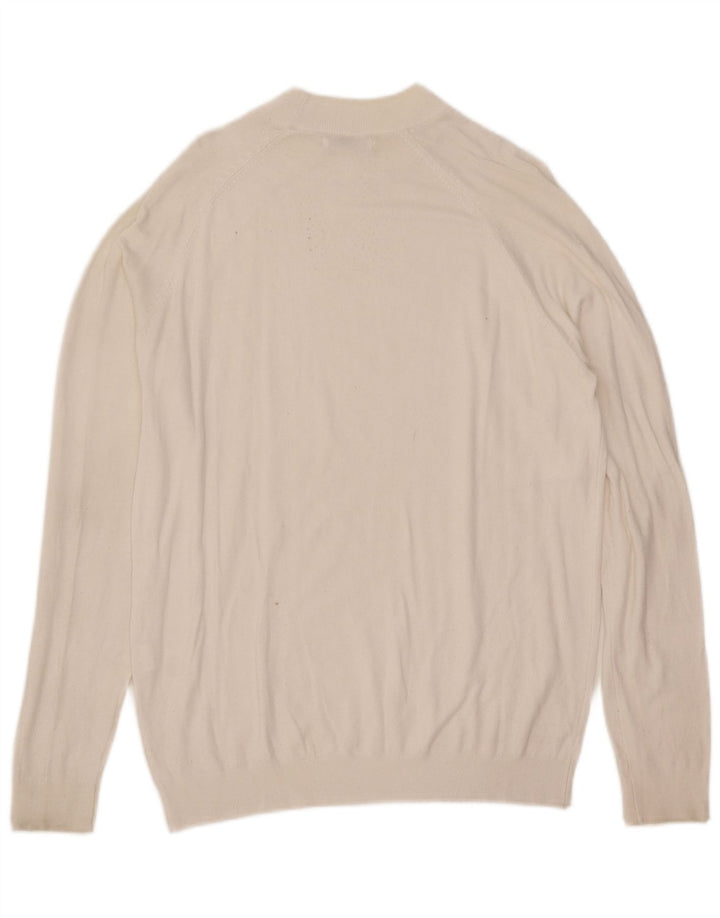 Maglione Zara da uomo girocollo in viscosa bianca media