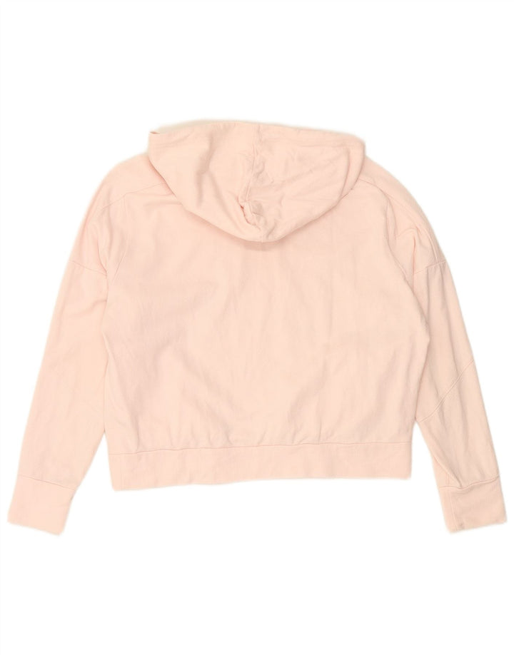 PUMA Womens Oversized Graphic Hoodie Jumper UK 10 Small Pink